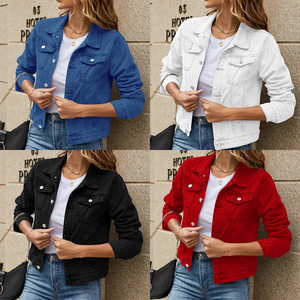 2025 automne et hiver décontracté polyvalent <span class=keywords><strong>veste</strong></span> mode mince revers Denim <span class=keywords><strong>veste</strong></span> mince extérieur Denim cheval <span class=keywords><strong>veste</strong></span> - Product Image 2