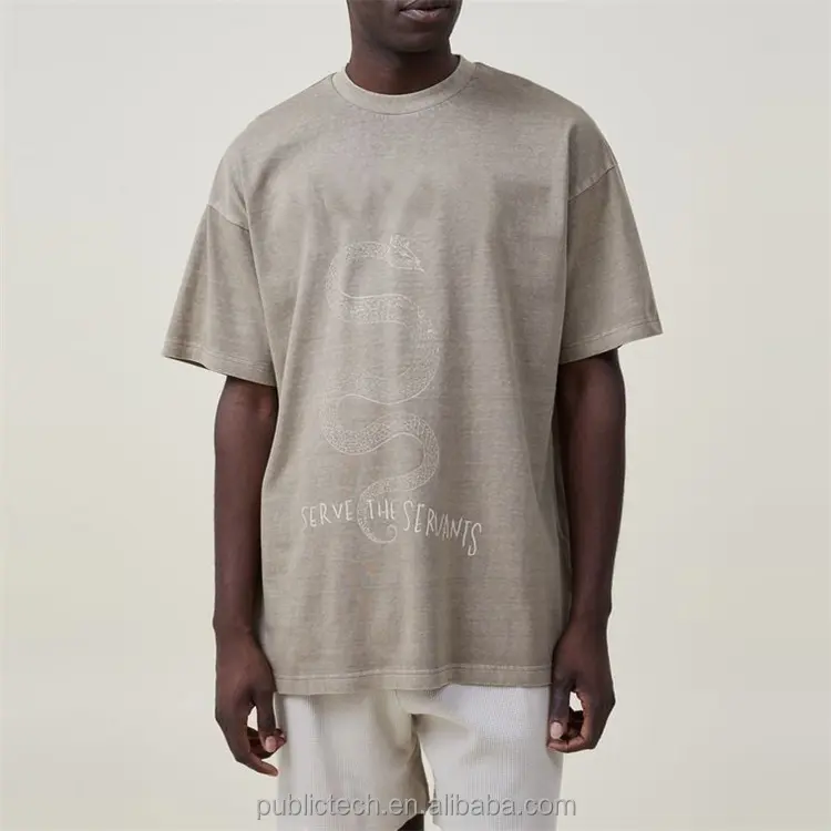 Wholesale Men Acid Wash T Shirt Streetwear Hip Hop Stone 100% Cotton T Shirts With Logo Customize Oversized Vintage T-Shirt