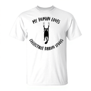T-shirt pour les amoureux des chats et des bobines de rubans, collection My Human Loves - Product Image 2