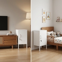 Petit meuble de rangement moderne en métal extensible pour chambre et salon, avec étagères personnalisables, pour usage domestique et hospitalier