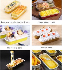 200ml Gold Rectangular Bread Tray Disposable Cake Packaging <b>Foil</b> <b>Container</b> Aluminium <b>Foil</b> Baking Loaf Bread Pans With Clear Lid - Product Image 4