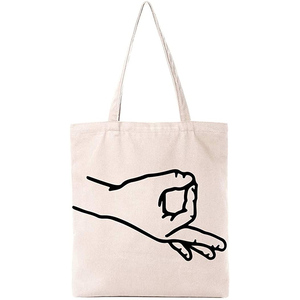 Sac fourre-tout en toile de coton naturel vierge personnalisable pour femme, sac de shopping à bandoulière en coton recyclé avec logo simple - Product Image 3