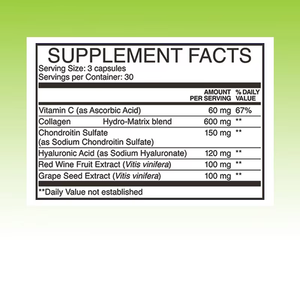 Capsules d'extrait de fruits de vin rouge de qualité supérieure, capsules multi-collagène boostant grâce aux antioxydants avec sulfate de chondroïtine - Product Image 2