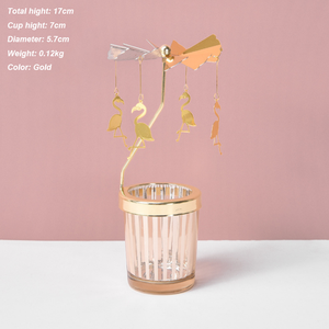 Chandelier rotatif en métal, carrousel de Noël, <span class=keywords><strong>bougeoir</strong></span> tournant pour bougie chauffe-plat, doré, <span class=keywords><strong>plusieurs</strong></span> motifs au choix - Product Image 5