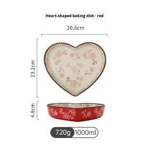 Plato de Cerámica Desechable Creativo con Diseño de Plantas, Plato para Hornear, Plato para <span class=keywords><strong>Pizza</strong></span>, Plato Hondo para Fiestas Navideñas - Product Image 6