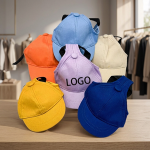 Custom Pet Baseball Cap 100% Cotton Twill Solid Adjustable Embroidered Logo Accessory for Small Medium <b>Dogs</b> - Product Image 2