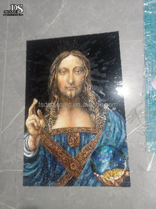 Mosaïque DS Personnalisée Découpe à la Main Religieuse Jésus Vierge Marie Eglise Carreaux Muraux Art Mural Mosaïque de Verre Belle Mosaïque Murale - Product Image 3