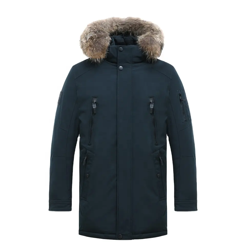 Casaco corbona de inverno para homens, casaco de pele real à prova de vento, casaco champanhe com capuz, casual, quente e diário, parka longstyle, novidade