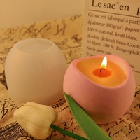 Moule en silicone CARATTE style nordique pour bougeoir en béton, pot de plante incurvé, pot à bougie, pour artisanat en résine Jesmonite