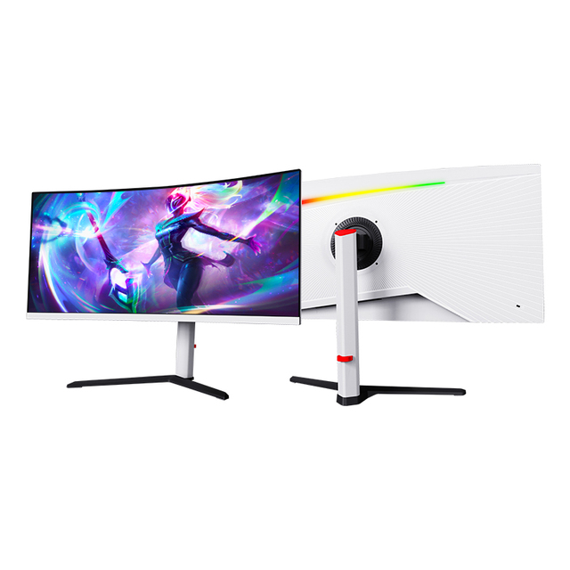 OEM 34 Inch 32inch 27inch 24inch Curved Screen Monitor Led Screen Super Wide Ips Pc Monitor Gaming Monitor With Breathing Light