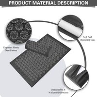 Oreiller de massage personnalisé OEM pour points d'acupuncture, soulageant les douleurs au cou et au dos, tapis d'acupuncture de yoga avec oreiller, sac de transport inclus