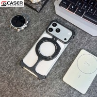 Étui de téléphone magnétique en métal en forme de trophée avec support rotatif à 360 degrés pour iPhone 14-17 Pro Max/Samsung S26 S25 Ultra