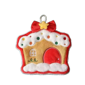 Serviette de toilette personnalisée YL en polaire corail mignonne pour enfants, compressée, à suspendre, pour la maison, motif sapin de Noël - Product Image 6