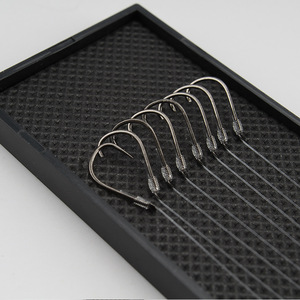 ชุดเบ็ดตกปลาโอฮูแบบสองตัวพร้อมสายลีดเดอร์สำเร็จรูป สำหรับตกปลาคาร์พในน้ำจืด ตกปลาแบบตีเหยื่อจากก้นน้ำ ผลิตจากเหล็กกล้าคาร์บอนสูง หลายขนาด - Product Image 3