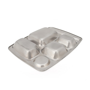 304 Stainless Steel Divided Serving Tray With Lid For Cafeteria And Fast Food Use - Product Image 2