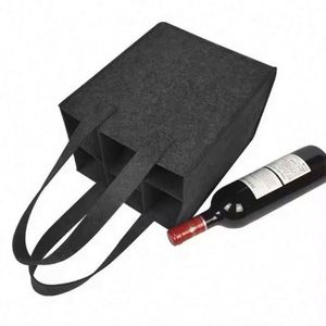 Sac fourre-tout tissé réutilisable personnalisable, sac de rangement en feutre pour vin, motif logo et lettres, idéal pour les affaires, les fêtes et la publicité transfrontalière - Product Image 5