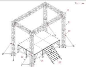 Cadre en aluminium Poteau de but de scène Truss Spigot Square Box Gate Truss haut-parleur Truss