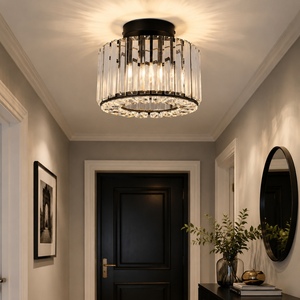 Simple Crystal Entryway Ceiling Lamp Modern Flush Mount <b>Light</b> for Hallway <b>Corridor</b> Porch Indoor Home Decor Lighting - Product Image 2