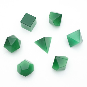 Đa diện Trống Xúc xắc tùy chỉnh bán buôn D & D đá quý xúc xắc cỏ màu xanh lá cây mèo mắt xúc xắc thiết lập cho ngục tối và rồng RPG - Product Image 2