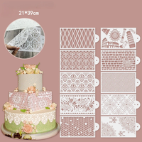 Pochoir à gâteau à motifs, gabarit réutilisable en plastique, moules à biscuits, moules à fondant, moules à décorer les desserts pour la décoration de pâtisserie DIY