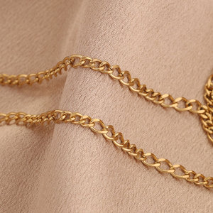 Cadenas de Acero Inoxidable Chapadas en Oro de 18K para la Fabricación de Collares de Moda, Cadena Figaro de Acero Inoxidable al por Mayor - Product Image 4