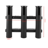 Supports muraux pour cannes à pêche, tubes de rangement, supports de cannes à pêche (3 pôles - noir)