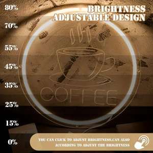 Letrero de Neón LED Personalizable con Diseño de Café, Luz de Neón Tallada para Decoración de Pared en Hogar, Bar, Cafetería, Boda, Multicolor, Resistente al Agua IPX3, Luminoso - Product Image 4