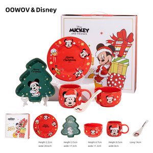 Service de table en céramique de Noël <span class=keywords><strong>Disney</strong></span> <span class=keywords><strong>Mickey</strong></span> avec bol, <span class=keywords><strong>assiette</strong></span>, cuillère et boîte cadeau pour la maison et les fêtes - Product Image 2