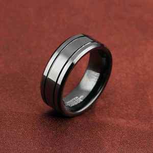 Cincin Tungsten Karbida Hitam 8mm Poles Klasik untuk Hadiah Pernikahan, Pertunangan, atau Janji untuk Pria - Product Image 5