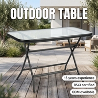 Table basse carrée en verre d'extérieur, portable, moderne, pliable, écologique, durable, pour salon