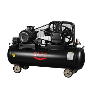 Kompresor udara industri portabel aman, kapasitas 5.5kw 11kw 200 300 1000 Liter dengan Piston 7.5kw 10hp dan tangki 300l