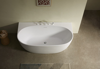 Ensemble d'accessoires de salle de bain en acrylique pour baignoire ovale murale, idéal pour la maison, l'hôtel, la villa