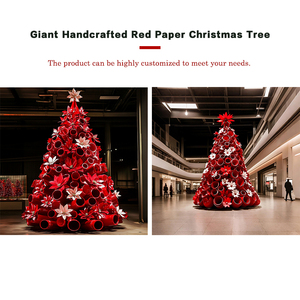 2025 New Arrival Chất Lượng Cao Đứng Cây Giáng Sinh Handmade Giấy Màu Đỏ Thân Thiện Với Môi Và Cá Nhân Cho Trung Tâm Trang Trí - Product Image 4