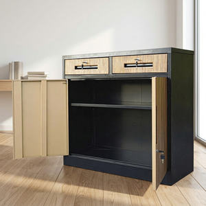 Multi <b>Drawer</b> Movable <b>File</b> Data Storage Cabinet Single Door Bedside Table Household Office Equipment Small Iron Cabinet - Product Image 5