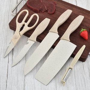 Bloque de Cuchillos de Cocina de Paja de Trigo de Color, <span class=keywords><strong>para</strong></span> Chef, <span class=keywords><strong>Cuchillo</strong></span> <span class=keywords><strong>para</strong></span> Deshuesar Carne, <span class=keywords><strong>Cuchillo</strong></span> <span class=keywords><strong>para</strong></span> Cortar con Tijeras <span class=keywords><strong>para</strong></span> <span class=keywords><strong>Pollo</strong></span>, Pelador de Verduras, 6 Piezas - Product Image 3