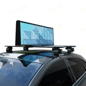 شاشة سيارة أجرة جديدة 2024 علوية بإضاءة ليد شاشة رقيقة مزدوجة بإضاءة ليد مزودة بخاصية WiFi وشاشة GPS للإعلانات على الهواتف المحمولة