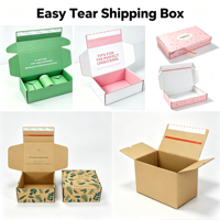 Boîte d'expédition en carton ondulé rose personnalisée avec fermeture éclair facile à ouvrir, boîtes d'expédition écologiques recyclables pour l'emballage de vêtements et de cadeaux