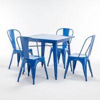 Chaises de salle à manger en métal vintage industrielles et colorées, chaises empilables en fer pour café, bistrot, restaurant
