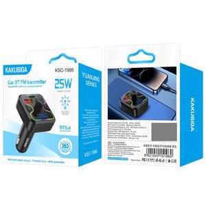 Émetteur FM pour voiture multi-ports KAKUSIGA, BT5.4, lumière RVB + écran LED, charge rapide et lecture audio <span class=keywords><strong>via</strong></span> BT/<span class=keywords><strong>USB</strong></span>/TF - Product Image 1