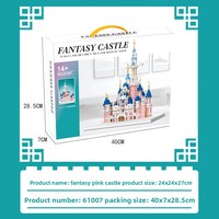 Nouveauté - Kit de Modélisme en Plastique DIY de Haute Difficulté - Château Rose Dantasy - Ensemble de Blocs de Construction pour la Décoration de la Maison
