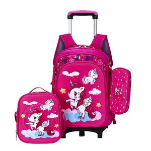 Premium OEM Twinkle Piece School Bags Backpacks Waterproof Backpack Set 3 In 1 Sets Kids Trolley Bag