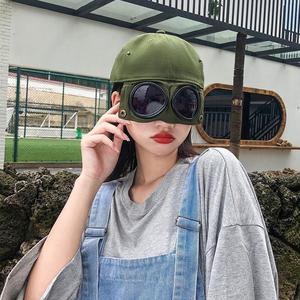 Retro Fliegerbrille Schirmmütze Sonnenbrille Piloten-Baseballkappe mit Katzenohren Hip-Hop-Mütze - Product Image 2