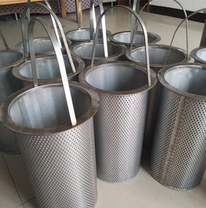 Cylindrical Perforated Metal Drainage Basket With Lid For <b>Garden</b> Waste Filtration - Product Image 5