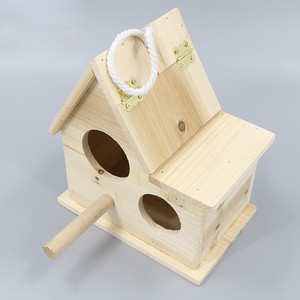 Casa para Pájaros de Madera Maciza, Colgante, para Exteriores, Comedero para Pájaros de Jardín, Color Natural, Tamaño Pequeño - Product Image 1