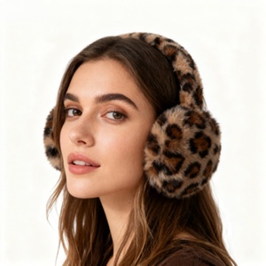 <span class=keywords><strong>Cache</strong></span>-oreilles d'hiver pour femmes élégants et mignons à imprimé léopard doux en fausse <span class=keywords><strong>fourrure</strong></span> avec doublure en peluche confortable - Product Image 2