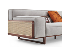 Original Design Villa Wohnzimmermöbel Designer Neue Chinesische Möbel Minimalistisches Nordamerikanisches Walnuss-Sofa