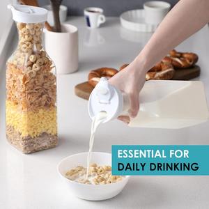 <b>Plastic</b> Water Carafe with Flip Top Lid <b>Square</b> Base Juice <b>Containers</b> Clear <b>Plastic</b> Pitcher for Water Iced Tea Juice Beverage - Product Image 5