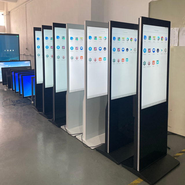 43 55 Inch Touch Screen Interactive Totem USB Port HDMI Floor Standing LCD Display Digital Signage Indoor Advertising Kiosk