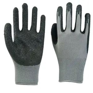 ctory Supply 13g Safety Latex Work Gloves Cotton Shell Wrinkle Hand Latex Coated Sefety Work Gloves