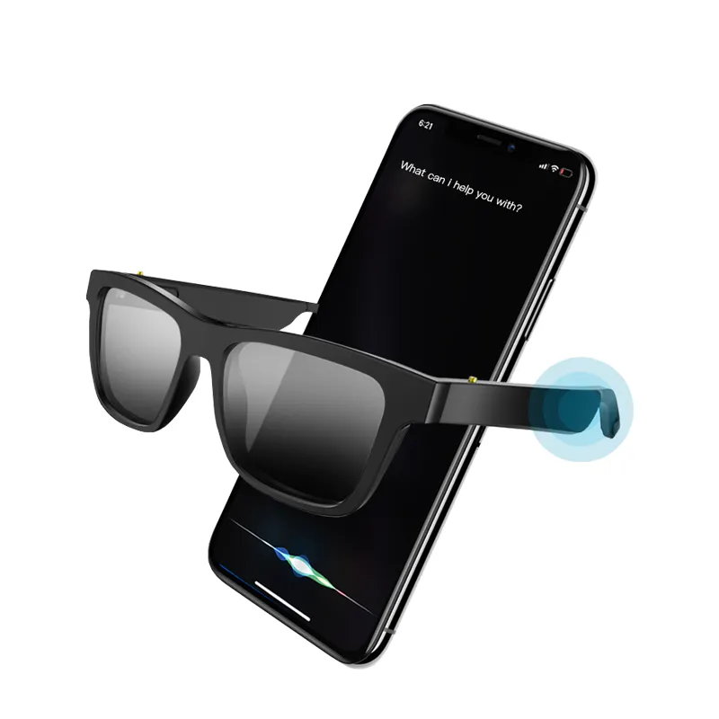 Lentes de música sem fio yk, óculos de sol smart com carregador de música, android 5k e câmera, à prova d' água
